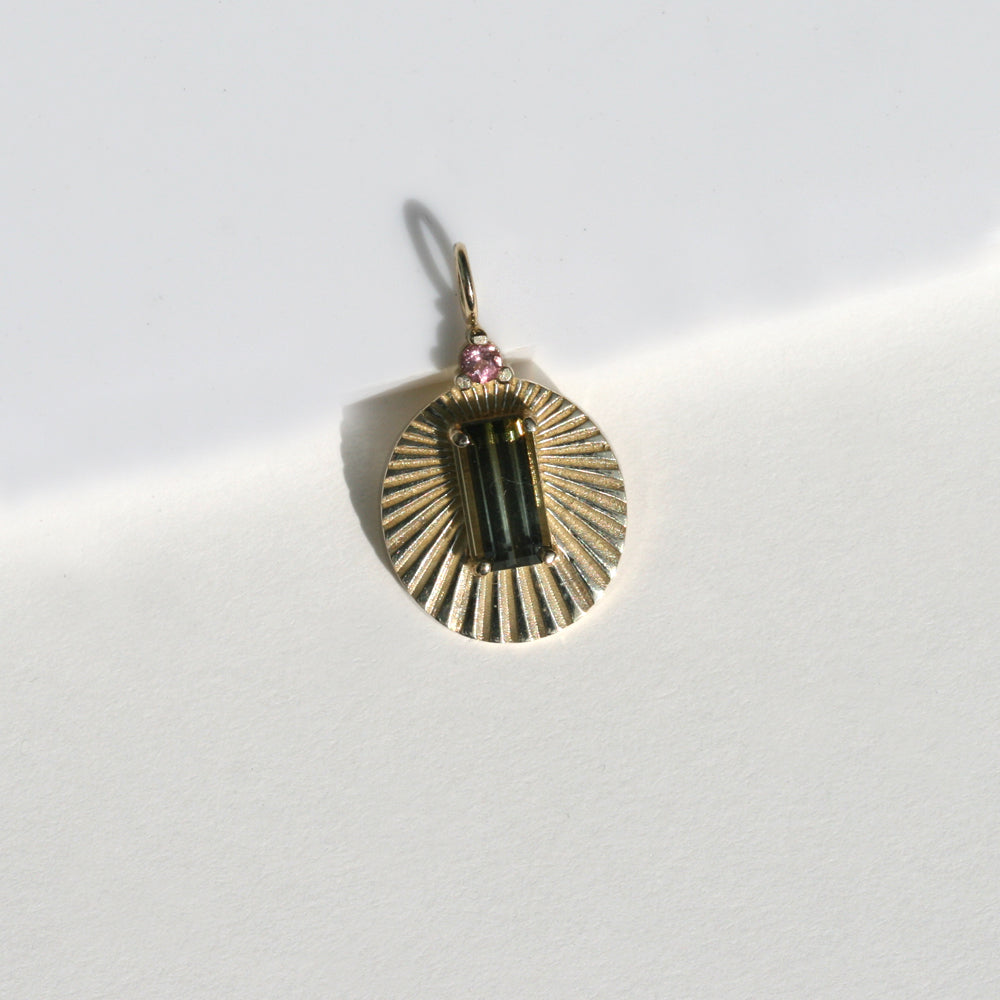 Ombre Green Tourmaline Joy Light Charm
