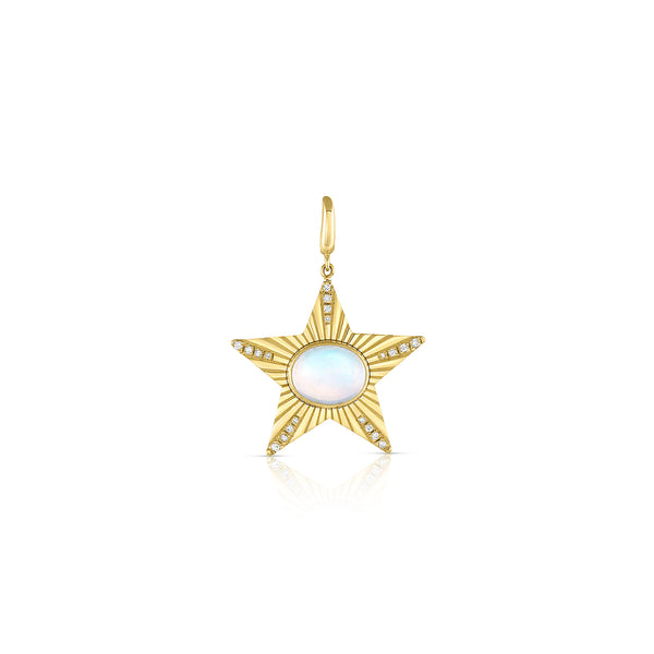 Pave Moonstone Star Light Charm - Grande