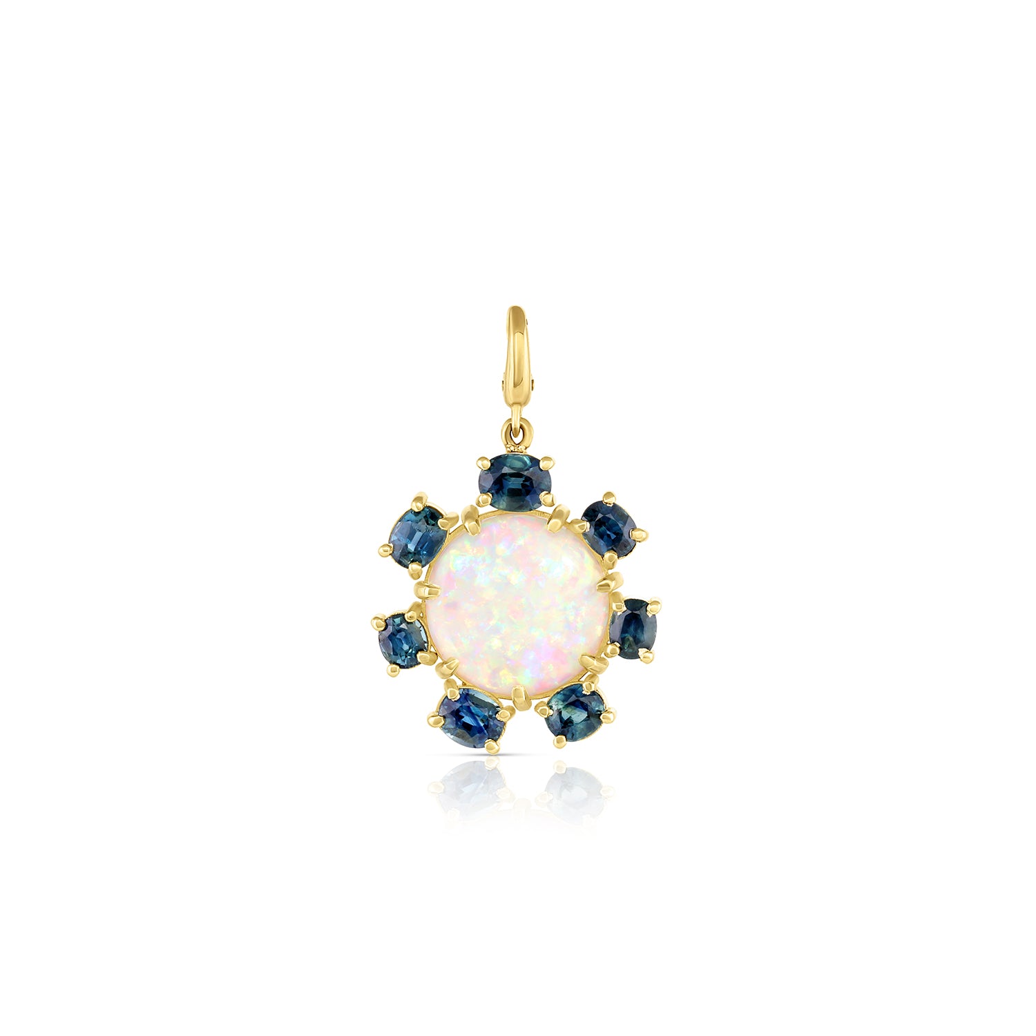 Opal and Teal Sapphire Pendant