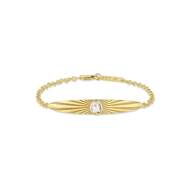 Rose Cut Champagne Diamond Light ID Bracelet