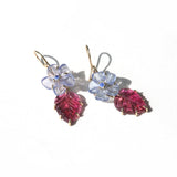 Uncanny Vine Bloom Earrings - Tanzanite & Hot Pink tourmaline - OAK