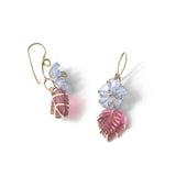 Uncanny Vine Bloom Earrings - Tanzanite & Hot Pink tourmaline - OAK