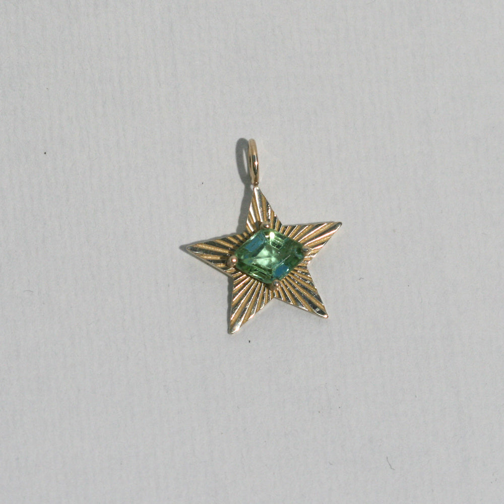 Geometric Tourmaline Star Light Charm