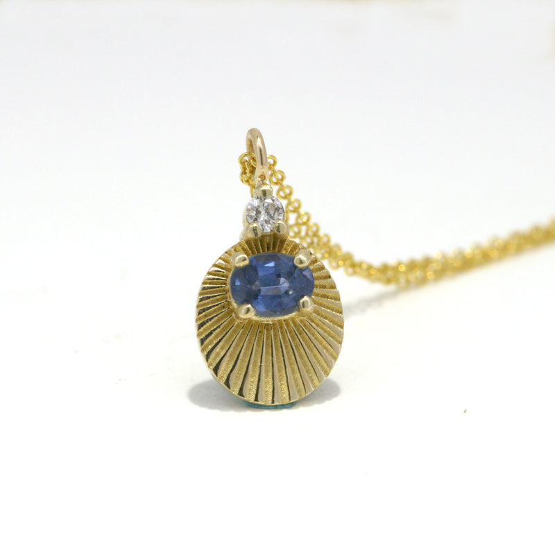 sapphire and diamond starburst necklace