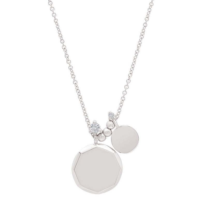 Faceted Round Medallion Necklace